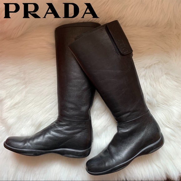 Prada Shoes - Authentic PRADA Logo Calzature Donna Moto Boots